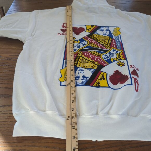 Hard Rock Hotel & Casino Biloxi white zip Hoodie size L Queen of Hearts Graphic - Picture 16 of 16